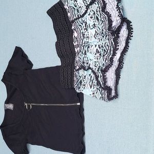 ❤️Black zip up top and no boundaries shorts bundle